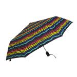Heat Transfer Printing Pongee 190T Folding Umbrellas With Stripe Design for sale