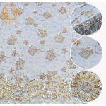 Nigerian Sparkling Sequin Lace Fabric Handmade Sewing Embroidered for sale
