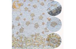 China Nigerian Sparkling Sequin Lace Fabric Handmade Sewing Embroidered supplier
