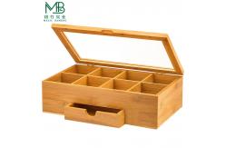 China Bamboo Multi-Compartment Organizer With Clear Side Drawer Cover For Kitchen supplier