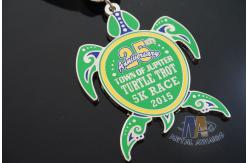 China Sea Turtle Design Custom Imitation Hard Enamel with Sublimated Ribbon supplier