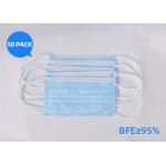 Non Woven Disposable Face Mask Blue Surgical Mouth Mask 3 Layer For Hospital for sale