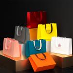 Biodegradable Retail Folding Kraft Paper Bags With Handle FSC Certified for sale