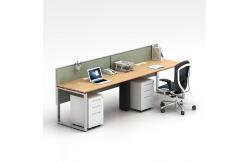 China 2 Person Modular Working Table Size 2400mm With Fabric Partition supplier
