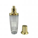 100ml Transparent Oval Cosmetic Bottle Gold Cap Lotion Customized Color for sale