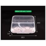 Three Compartment PP Rectangle Lunch Box Food Container Food Grade Material for sale