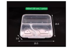 China Three Compartment PP Rectangle Lunch Box Food Container Food Grade Material supplier