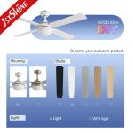 Modern White Ceiling Fan With Lamp Light 3-Speed AC Motor