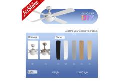 China Modern White Ceiling Fan With Lamp Light 3-Speed AC Motor supplier