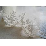 Ivory Embroidery Nylon Lace Trim With Snowflake Pattern For Bridal Veil