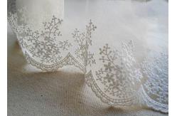 China Ivory Embroidery Nylon Lace Trim With Snowflake Pattern For Bridal Veil supplier