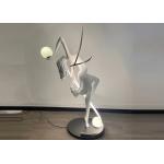 Garden And Home Decoration Painted White Woman Stainless Steel Sculpture With Lights for sale