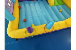 China Polyester Oxford Inflatable Purple Yellow Blue Slide With Toss Play supplier