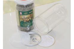 China Eco Friendly Clear Pet Jars , 4oz Plastic Cookies Jar With Aluminum Lid supplier