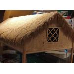 Landscaping Synthetic Thatch Roof With High Softness Flame Retardant Artificial Thatch Grass