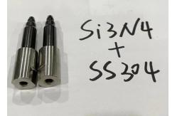 China Silicon Nitride Ceramic Location Dowel Pin For Welding With SS304 Base supplier