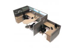 China Simple 4 Seater Modular Privacy Office Cubicle Workstation With Top Cabinet supplier