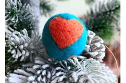 China Customized Mini Felt Balls , Circle Heart Pattern Coloured Felt Balls supplier