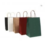 Biodegradable Brown Kraft Paper Carrier Bags With Handles For Shopping for sale