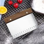 Stainless Steel Dough Bench Scraper With Wooden Handle And Measuring Scales