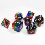 Rainbow Crystal Resin Boarding Dice Set  dnd dice