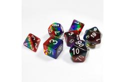 China Rainbow Crystal Resin Boarding Dice Set  dnd dice supplier