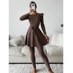 Ruffled Waist Belt Women Muslim Swimwear Solid Color for sale