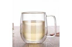 China Easy Hold Handle Insulated Espresso Cups , Borosilicate Glass Milk Cup supplier