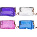 Cosmetic Bags PVC Transparent Zippered Toiletry Bag With Handle Strap for sale