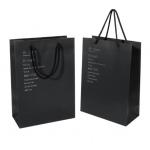 Printed Black Cardboard Paper Gift Bag For Shopping Garment Packaging Custom Logo for sale