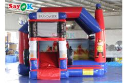 China Commercial Inflatable Bouncy Castle Fire Truck Inflatable Bounce House With Slide supplier