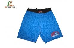 China Polyester Boxer Printed Board Shorts Quick Dry Light Blue Sea Wave Pattern supplier