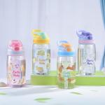 Eco Friendly Plastic Straw Cup 480ml Kids' Reusable Plastic Water Cup With Straw