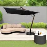 China 13 ft Large Garden Umbrella Parasol Black Patio Umbrellas 4m Giant Black Cantilever Patio Umbrellas With Base manufacturer