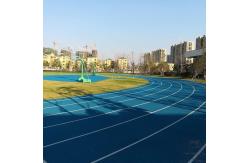 China Two Layers Synthetic Sports Flooring Eco-Friendly Blue Playground running track supplier
