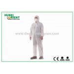 Dust-Proof And Breathable White Disposable Coveralls With Hood / Feetcover For Protect Body for sale