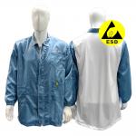 Cleanroom ESD Antistatic Jacket With A Lapel Zipper White Mesh Back Anti-Static Lab Coat Jacket for sale