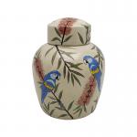 Hand Painted Ceramic Ginger Jar Home Decor OEM Service Smooth Glazed Finish for sale