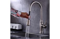 China MixerDeck Mounted Kitchen Mixer Spray Taps  ,  Pull Out High Arc Kitchen Faucet supplier