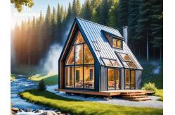 China Luxury Prefabricated Steel Structure Building Triangle House Prefab Small Cabin supplier