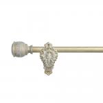 0.6MM Thick Grooved Pipe Curtain Rods With Aluminum Carved Holder Resin Curtain Head for sale
