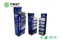 China POP Recyclable Cardboard Floor Stand Glossy / Matt Lamination Custom CMYK Printing supplier