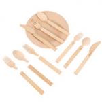 17cm Eco Friendly Disposable Bamboo Cutlery Biodegradable Wooden Picnic Forks