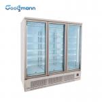 Double Glazed Glass Door Fridge Freezer , LED 1260L Drink Display Fridge for sale
