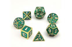 China Lightweight Practical Green Dice Set , Wear Resistant Green Metal DND Dice supplier