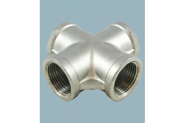 Polished Cross-connection Pipe Fitting with Threaded Connection