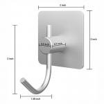 Waterproof Adhesive Wall Hooks Aluminum Towel Hooks for Kitchen and Bathroom