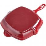 Enamel square cast iron grill pan 26cm