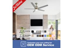 China High Speed 5 Blades Ceiling Fan With Light DC Motor Silver Modern supplier