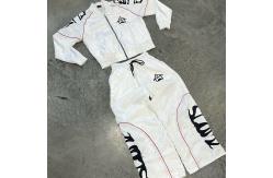 China Full Length Cropped Zip Tracksuit Stacked Flare Baggy Sweatpants 2 Piece Tracksuits supplier